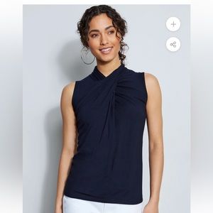 Sleeveless Mock Twist Knit Top